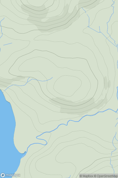 Thumbnail image for Cnoc Dubh [Applecross to Achnasheen] showing contour plot for surrounding peak